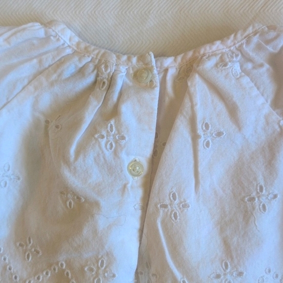 babyGap white cotton eyelet long sleeve swing blouse 3-6 months baby girl - Picture 7 of 7